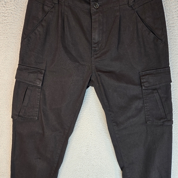 Supplies Womens Cargo Utility Pants Sz 6 Black Cotton Blend Casual Comfort - Picture 3 of 14